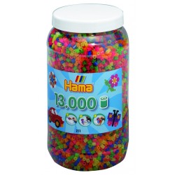 Hama Dose mit 13000 Perlen mix neon (10)